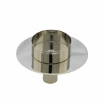Metal candle holder, round, silver, 7.5x6cm | Ego Dekor
