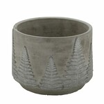 Container with fern, gray and silver, diameter 12.5x10.5cm|Ego Dekor