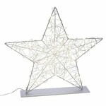 Gwiazda świetlna LED metalowa, 35LED, srebrna, 35x35x8cm|Ego Dekor