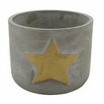 Container with a star, gray and gold, 12.5x12cm|Ego Dekor