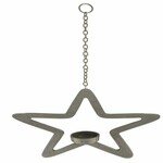 Star candle holder, silver, 24x24x5cm (SALE)|Ego Dekor