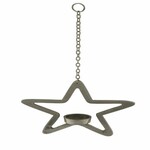 Star candle holder, silver 19x19x5cm (SALE)|Ego Dekor
