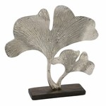 Dekorace na podstavci Ginko, stříbrná, 16,7x5,2x20,3cm (DOPRODEJ)|Ego Dekor