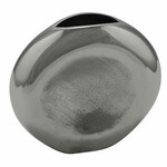 ALU vase, round, silver, 25x25x8cm (SALE)|Ego Dekor