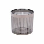Svícen na čajovku Bamboo, sklo, stříbrná, pr.7x8cm (DOPRODEJ)|Ego Dekor