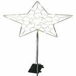 Zápich hvězda, LED OUTDOOR, 30LED, stříbrná, baterie 3xAA, 50x70cm|Ego Dekor