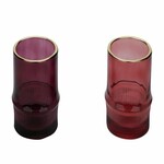 Tealight candlestick with gold rim, red, 8x8cm, package contains 2 pieces! (SALE)|Ego Decor