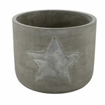 Container with a star, gray and silver, diameter 15.5x14cm (SALE)|Ego Dekor