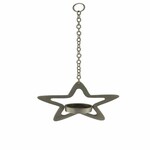Star candle holder, silver, 14.5x14.5x5cm (SALE)|Ego Dekor