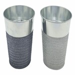 Metal container, silver/grey with glitter, 10.5x8x11cm, package contains 2 pieces! (SALE)|Ego Decor