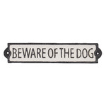 Cedule BEWARE OF THE DOG, nástěnná, litina, 26x5cm|Esschert Design