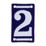 House number 2, enamel, blue/white, 7x12cm|Esschert Design