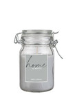 Candle in HOME jar, diameter 7x12cm, grey|silber-grau, pc|Wenzel