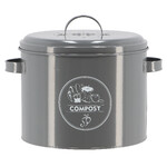 Bio-waste container SECRET DU POTAGER, grey|anthracite, diameter 27x21cm|Esschert Design