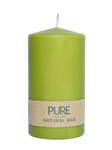 Natural wax candle dia.7x13cm, green|olive, pc|Wenzel