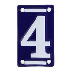 House number 4, enamel, blue/white, 7x12cm|Esschert Design