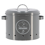 Potato box SECRET DU POTAGER, grey|anthracite, diameter 23x21cm|Esschert Design