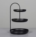 3-tier FOUNTAIN shelf, metal, black, diameter 28x45cm, pc|Ego Dekor