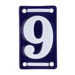 House number 9, enamel, blue/white, 7x12cm|Esschert Design