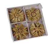 Star decoration 16 pcs, natural, natural/red, 17.5x17.5x2.5 cm, (package includes 1 pc)|Ego Dekor