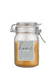 Candle in a HOME jar, diameter 7x12cm, yellow|natural, pc|Wenzel