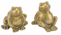 Dekorácia žaba, keramika, zlatá, 7x6x7, 5cm, (balenie obsahuje 2kusy!)|Ego Dekor