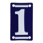 House number 1, enamel, blue/white, 7x12cm|Esschert Design