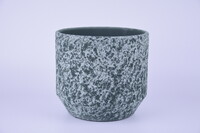 Ceramiczna osłona na doniczkę ALMADA o średnicy 18x16cm, zielona|ZIELONA KROPKOWA|Ego Dekor