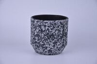 Obal na květináč keramický ALMADA, pr.14x13cm, černá|DOTTED BLACK|Ego Dekor