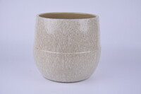 Osłona ceramiczna na donicę SETUBAL średnica 20x18cm, beż|DRIP BEGE|Ego Dekor