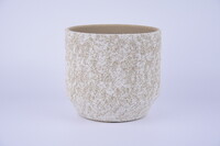 Ceramiczna osłona na doniczkę ALMADA średnica 18x16cm, brązowa|BRĄZ W KROPKI|Ego Dekor