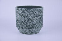 Ceramiczna osłona na doniczkę ALMADA średnica 16x14cm, zielona|ZIELONA KROPKOWA|Ego Dekor
