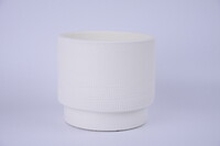Osłonka na doniczkę ceramiczną LEIRIA o średnicy 17x15cm, kremowa|KREMOWA|Ego Dekor