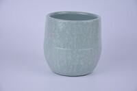 Osłonka na doniczkę ceramiczną SETUBAL średnica 14x13cm, kolor zielony|DRIP MINT|Ego Dekor