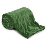 Blanket ANETA, microfiber, dark green|Dark Green, 15x200cm