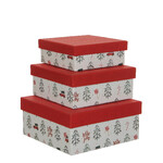 Decorative box, red, set of 3 | Ego Dekor