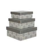 Decorative box, silver, set of 3 | Ego Dekor